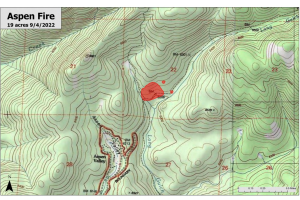 Yosemite map of Aspen Fire