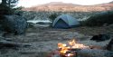 Campfire at campsite