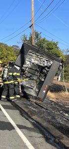 UPS truck that was engulfed in flames