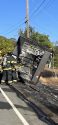 UPS truck that was engulfed in flames
