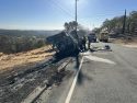 UPS truck that was engulfed in flames