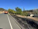Vegetation fire ignited by the UPS truck fire