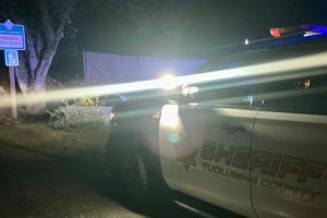Crash scene on Mono Way and Highway 108