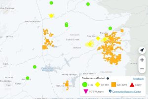 PG&E power outages in the West Point, Wilseyville, Glenco and Rail Road Flat areas