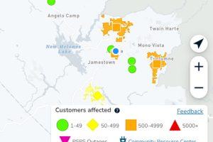 Power outages in Tuolumne County