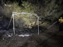 Vegetation fire ignited in a Valley Springs homeless camp