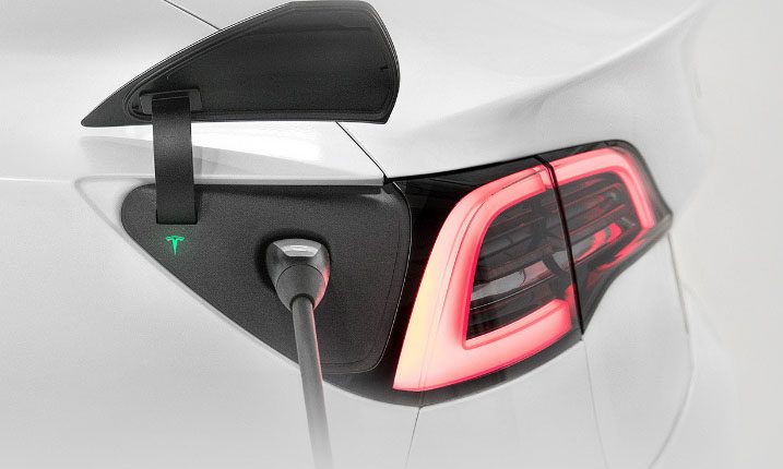 Electric vehicle on charger