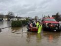 Residents being evacuated from the Castle Rock Mobile Home Park in Valley Springs