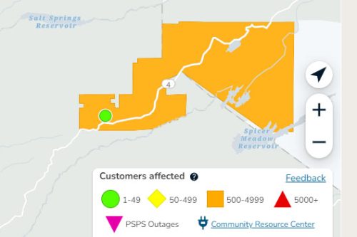 PG&E power outage in Calaveras and Alpine counties
