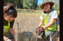 Volunteers planting oak saplings