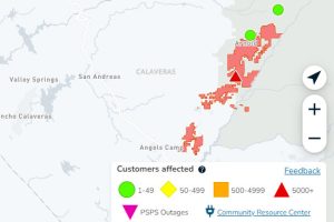 Major PG&E power outage in Calaveras County