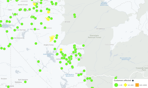 1-11-23 PG&E Power Outage Map
