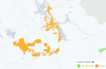 Three county power outage