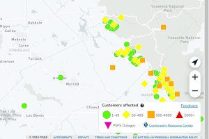 Power Outages in Tuolumne, Mariposa and Merced counties