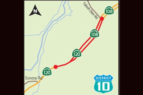 Caltrans emergency culvert repairs on HWY 108/120