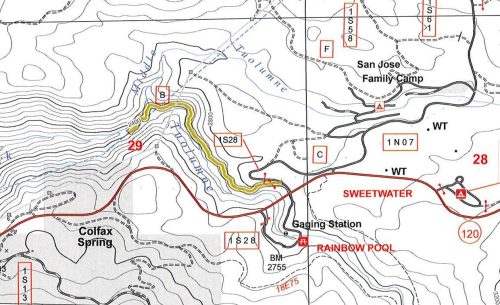 Mountain Tunnel Related Road Closure Marked By Yellow