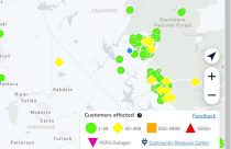 Remaining PG&E power outages in Tuolumne County