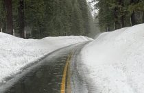 Road conditions in the Pinecrest Lake area