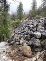 Storm damage repairs to Highway 120 at Hardin Flat Road