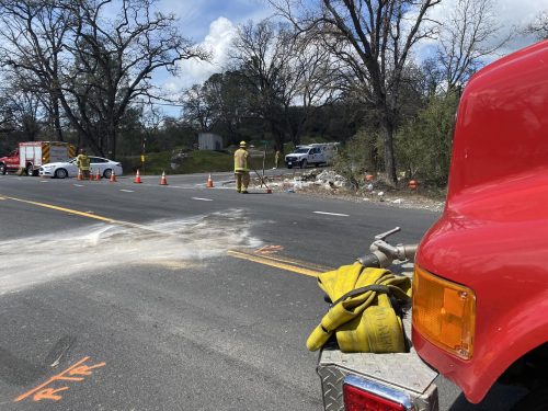 Crash at the Shaws Flat Road and Highway 49 intersection in Sonora