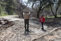 Mariposa Sheriff Jeremy Briese with Mother Lode State Sen. Marie Alvarado-Gil surveying storm damage in the county