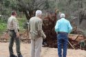 Mother Lode Congressman Tom McClintock with Mariposa Sheriff Jeremy Briese surveying storm damage in the county
