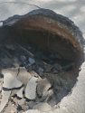 Sinkhole that opened up on Parrotts Ferry Road near Sawmill Flat Road in Columbia