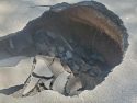 Sinkhole that opened up on Parrotts Ferry Road near Sawmill Flat Road in Columbia