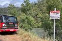 Amador Fire District engine at the rescue of a woman stranded in the Mokelumne River