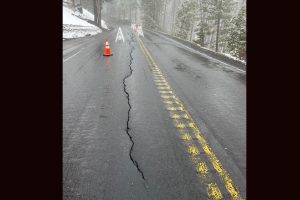 Crack on Big Oak Flat Road-HWY 120 in Yosemite