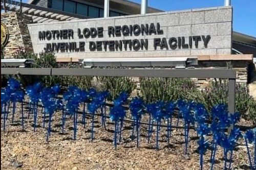 Pinwheels place outside of the Mother Lode Regional Juvenile Detention Facility