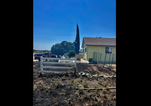 Vegetation Fire Threatens Structures in Burson
