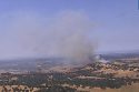 Vegetation fire in the Valley Springs area of Calaveras County at noon