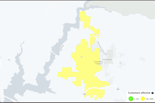 PG&E Columbia outage