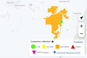 PG&E power outage after crash on Black Oak Road