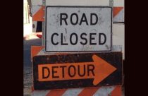 Road Closed detour sign