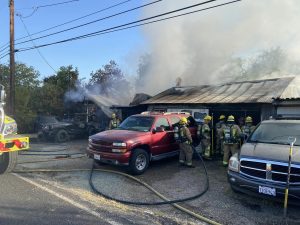 Structure fire in Valley Springs