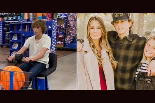 Two missing teens: 15-year-old Owen Anthony Shepherd in cart and 16-year-old Preston Lawrence Mueller (Center, group photo)
