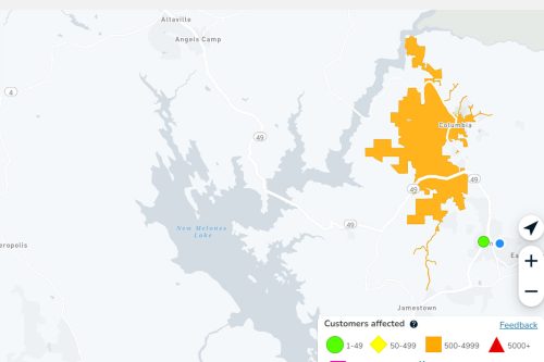 PG&E power outage in Sonora, Jamestown and Columbia areas 5:15 p.m.