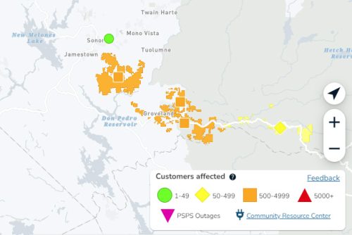PG&E power outage stretching from Sonora to past Groveland 7-3-23