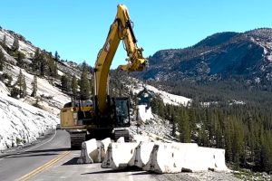Road repairs being made to Tioga Road in Yosemite National Park