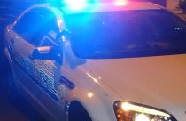 Sonora police cruiser at night