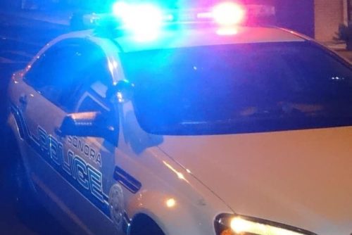 Sonora police cruiser at night