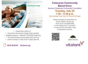 Calaveras Community Blood Drive on July 25