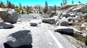 Boulders blocking Tioga Road