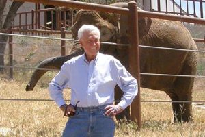 Bob Barker at the PAWS Ark 2000 sanctuary in the San Andreas area of Calaveras County