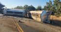 Fuel tanker overturned on Highway 12
