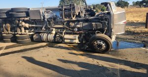 Fuel tanker overturned on Highway