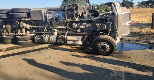 Fuel tanker overturned on Highway
