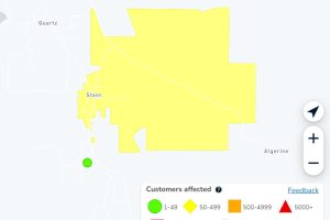 PG&E power outage in the Jamestown area of Tuolumne County
